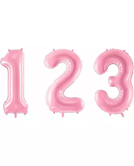 Giant pastel pink number balloon 86 cm, Size: 7