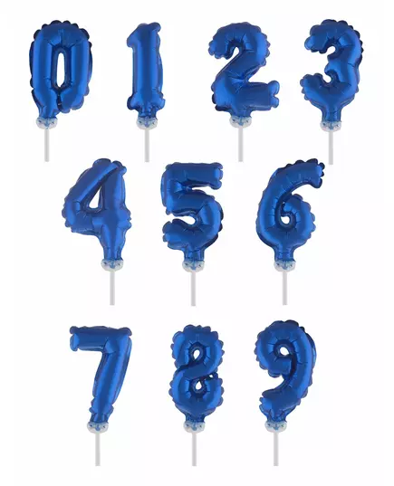 Mørkeblå tallballong kaketopper 13 cm, Størrelse: Number 8