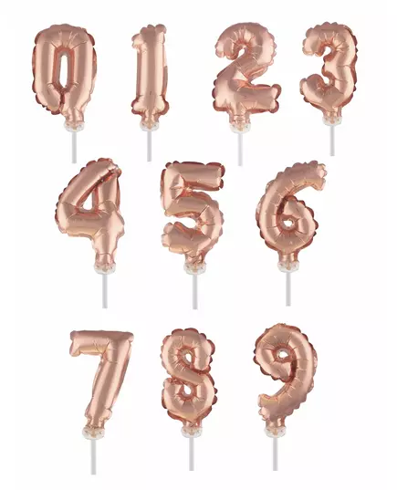 Kaketopper ballong tall roségull 12,7 cm, Størrelse: 2