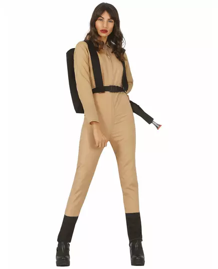 Women's ghost catcher costume with bag, Size: Large (42-44)
