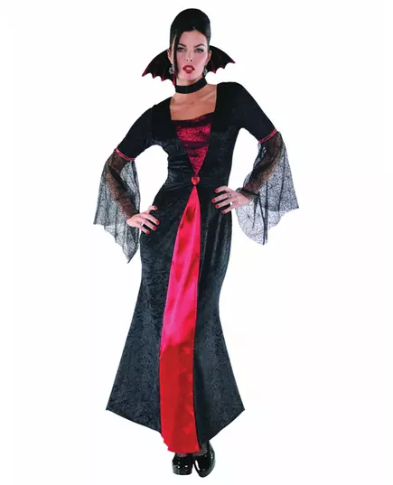 Red and black vampire costume for women, Size: L