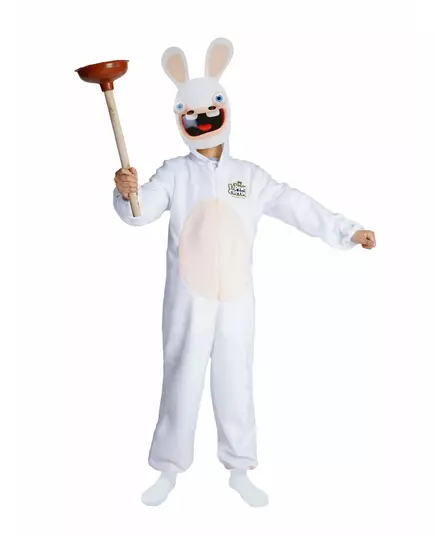 Children's Raving Rabbids Costume with Mask, Size: 10-12 years (130/140 cm)