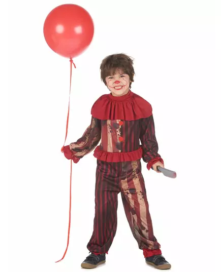 Boys' Red Terrifying Clown Costume, Size: 7-9 years (120-130 cm)