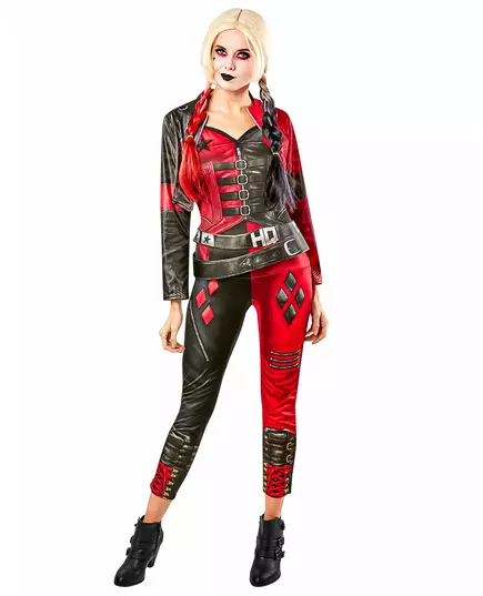 Harley Quinn Jumpsuit-kostyme til dame - Suicide Squad 2, Størrelse: Medium