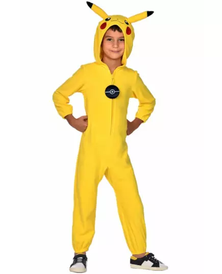 Pokémon Pikachu-heldraktkostyme til barn, Størrelse: 8–10 år (128–134 cm)