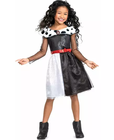 Classic Cruella costume for girls, Size: 5-6 years (109 - 126 cm)