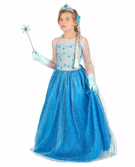 Blue Ice Princess Costume and Accessories for Girls, Size: 8-10 years