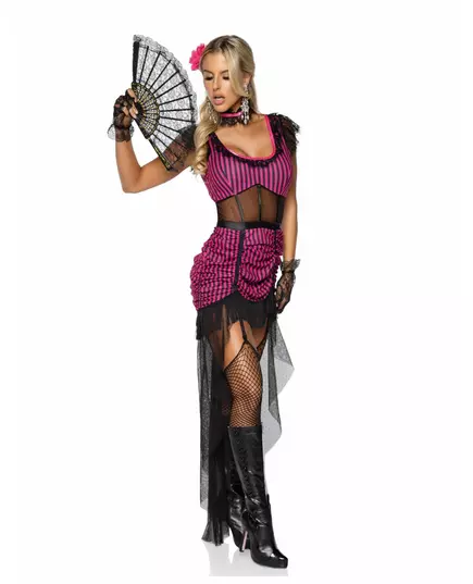 Sexy saloon girl-kostyme for kvinner, Størrelse: Medium (40-42)