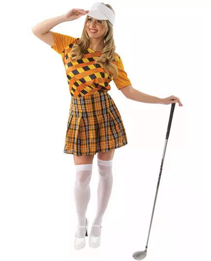 Oransje golfkostyme til dame, Størrelse: Small