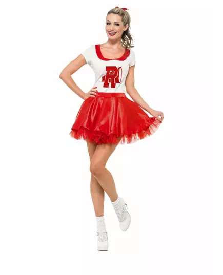 Grease Cheerleader-kostyme til kvinner, Størrelse: Medium