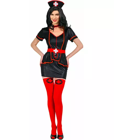Black nurse costume for women, Size: Medium