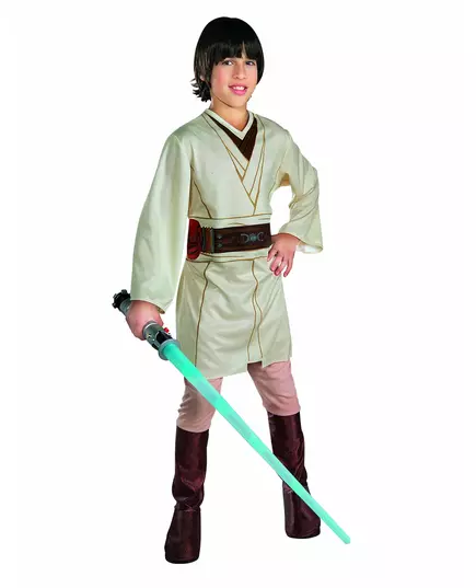 Obi-Wan Kenobi Jedi-kostyme med Star Wars-lyssverd for barn, Størrelse: 3–4 år(90–104 cm)