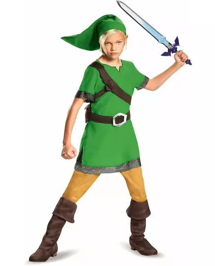 Klassisk Zelda Link-kostyme for barn, Størrelse: 5–6 år (109–126 cm)