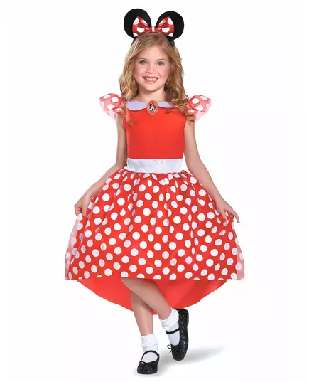 Klassisk rødt Minnie Mus-kostyme til jenter, Størrelse: 3–4 år (97–109 cm)