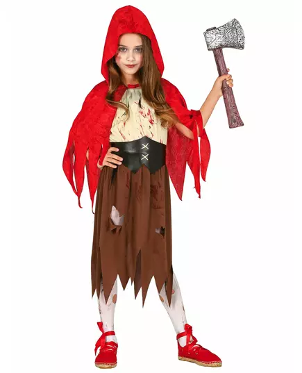 Rødhette-zombiekostyme til barn, Størrelse: 9 år (125–135 cm)