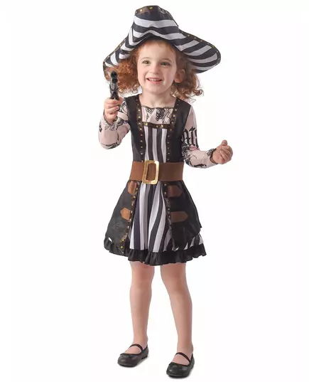 Tatovert piratkostyme for jenter, Størrelse: 7–9 år(120–130 cm)