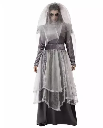 Grey funeral bride costume for women, Size: X-Large