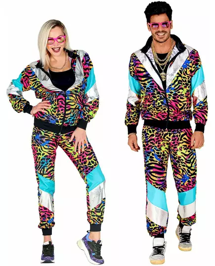 Plus size flerfarget dyreprint treningsdrakt, Størrelse: X-Large
