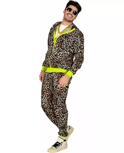 80-talls leopard treningsdraktkostyme for voksne, Størrelse: Large