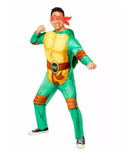 Deluxe Ninja Turtle-kostyme med 4 masker til voksne, Størrelse: L