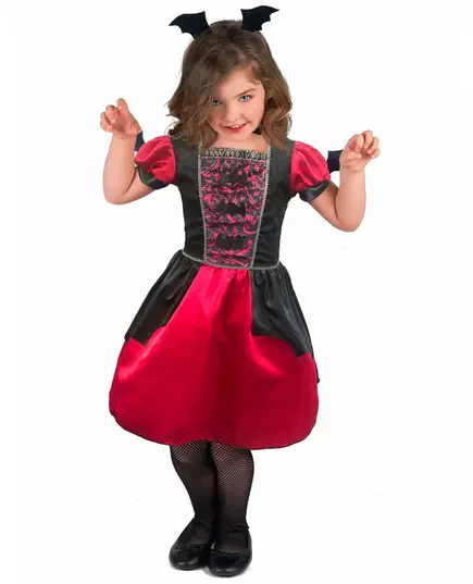 Vampyr-flaggermuskostyme for jenter, Størrelse: 7–9 år(120–130 cm)