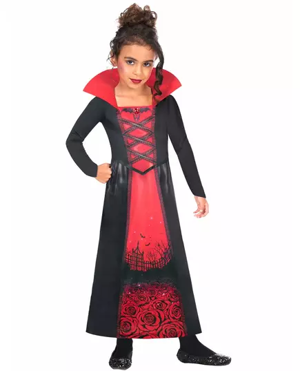 Vampyrkostyme i resirkulert stoff til jenter, Størrelse: 8–10 år(128–134 cm)
