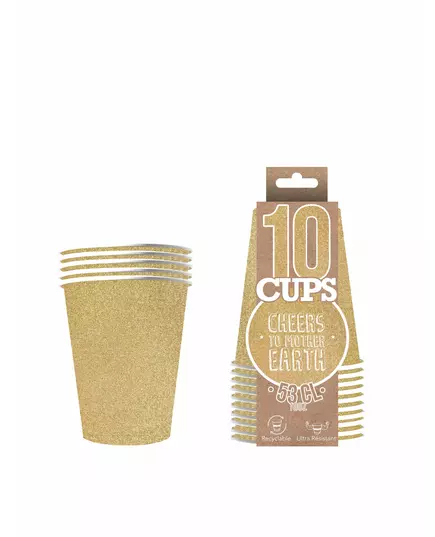 10 amerikanske glitterkopper, resirkulerbar gullpapp, 53 cl, bilde 2