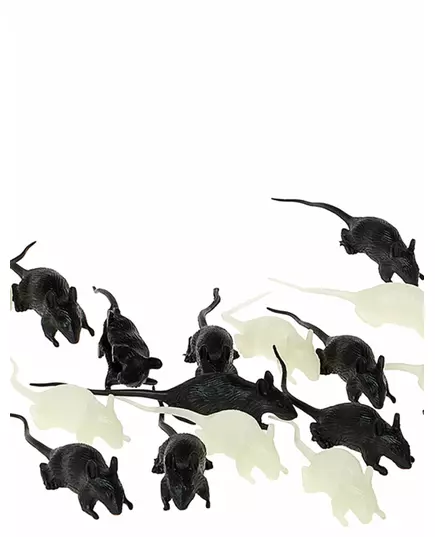 12 svarte og fosforescerende rotter 4 cm Halloween, bilde 2