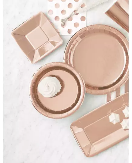 16 Rose Gold Paper Plates 23 cm, image 2