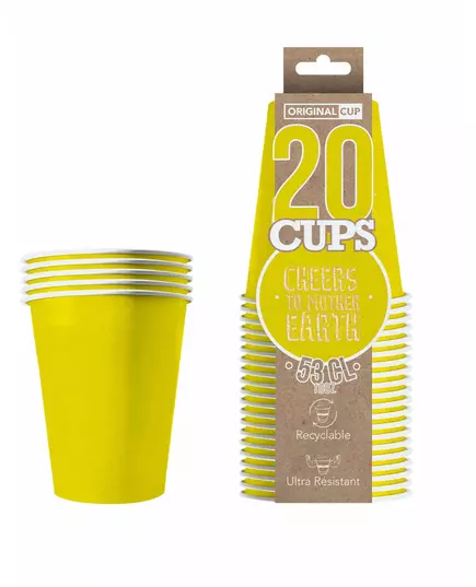 20 amerikanske gule resirkulerbare pappkopper 53 cl, bilde 2