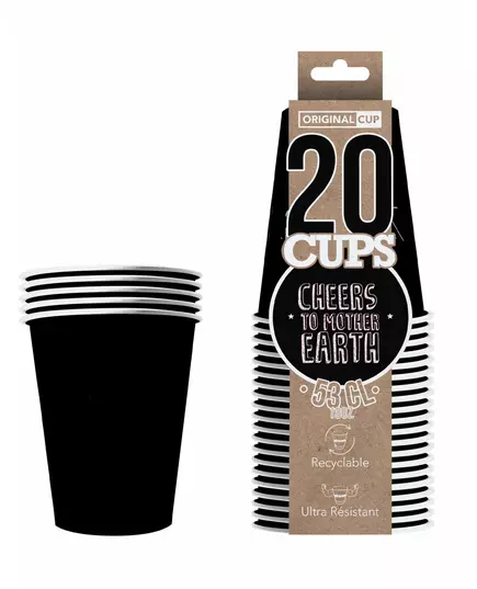 20 amerikanske svarte resirkulerbare pappkopper 53 cl, bilde 2