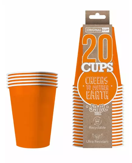 20 amerikanske oransje resirkulerbare pappkopper 53 cl, bilde 2