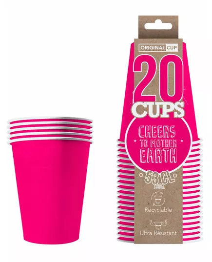 20 amerikanske rosa resirkulerbare pappkopper 53 cl, bilde 2