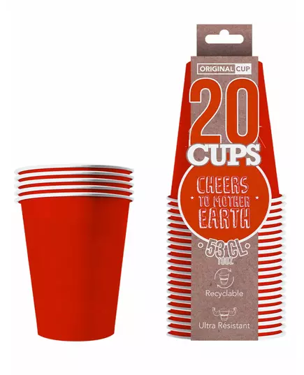 20 amerikanske resirkulerbare røde pappkopper 53 cl, bilde 2