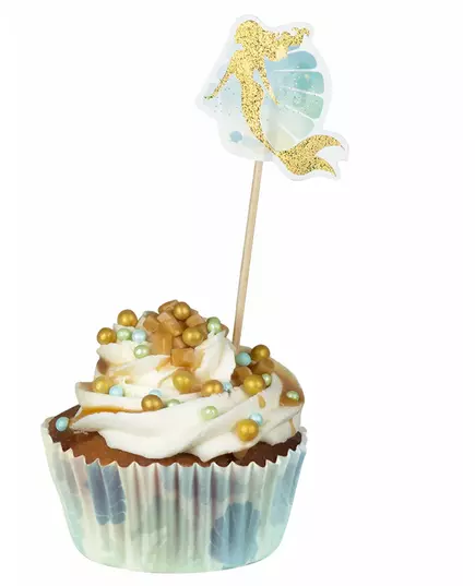 50 Mermaid Lagoon Paper Cupcake Mold 6.5cm, image 2