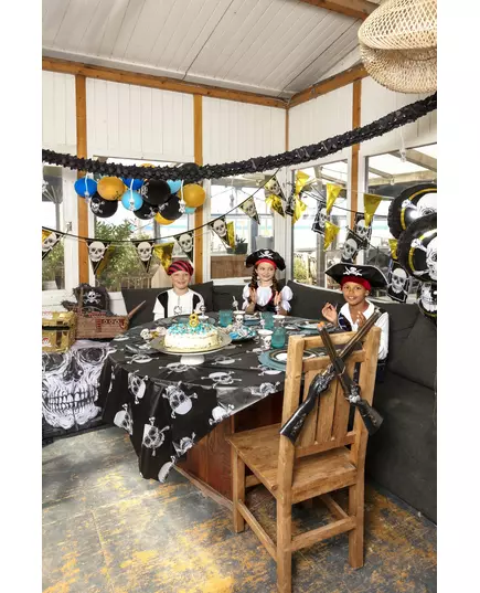 6 svarte piratballonger i latex, bilde 2