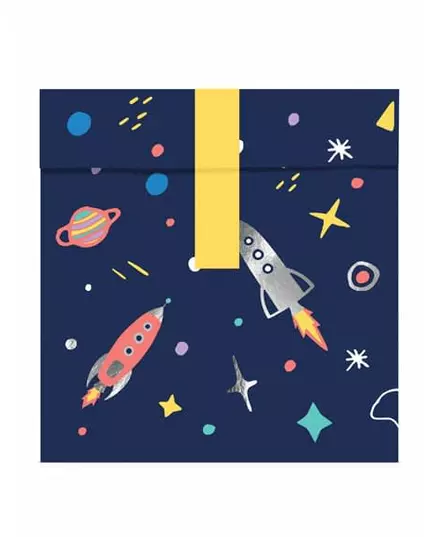 6 Space Adventure Paper Gift Bags 13 x 14 cm, image 2