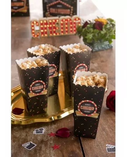 8 Hollywood cardboard popcorn cones 6 x 17 cm, image 2