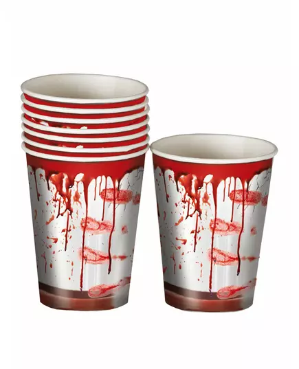 6 Bloody Halloween Paper Cups 240ml, image 2