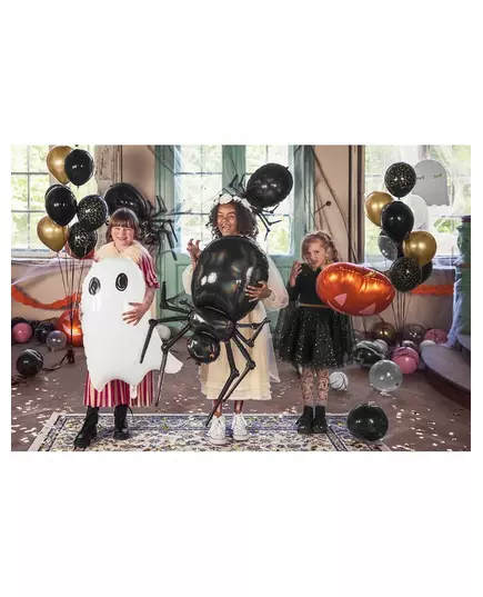 Svart metallisk edderkoppfolieballong 60 x 101 cm, bilde 2