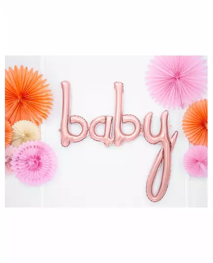 Baby folieballong i roségull 73,5 x 75,5 cm, bilde 2