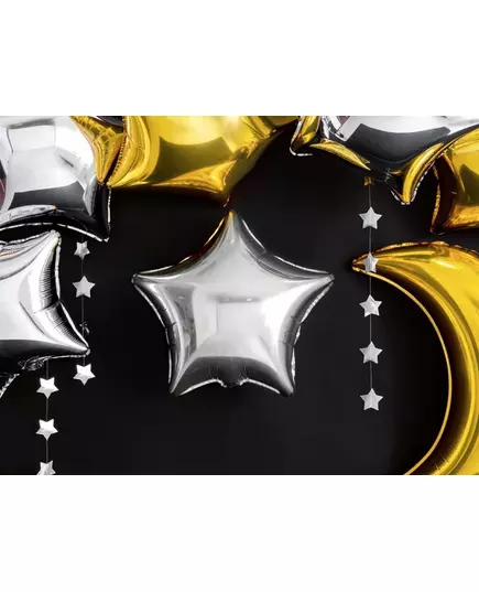 Silver star foil balloon 45 cm, image 2