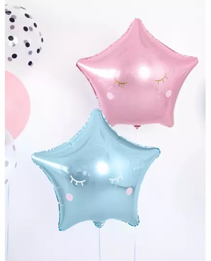 Turkis stjernefolieballong 45 cm, bilde 2