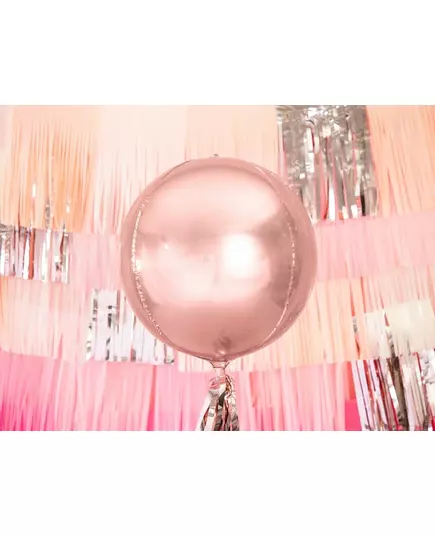 40 cm metallisk roségull foliekuleballong, bilde 2