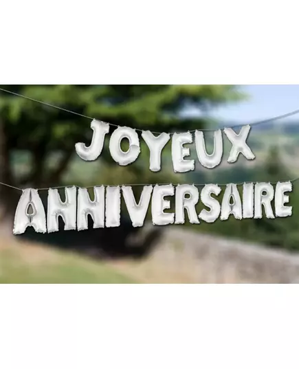 36cm Silver Happy Birthday Letter Foil Balloons, image 2