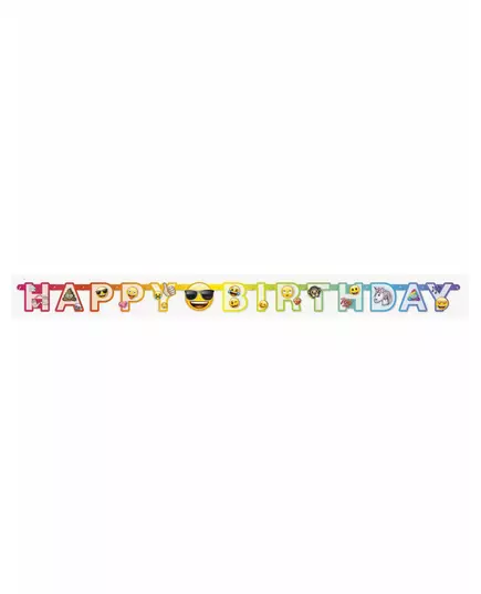 Happy Birthday Emoji Rainbow Cardboard Banner 1.8m, image 2