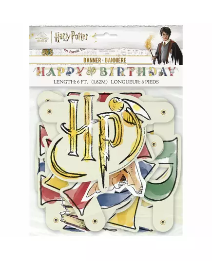 Harry Potter Cardboard Happy Birthday Banner 182cm, image 2