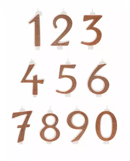 Rose gold number birthday candle 13 cm, image 2