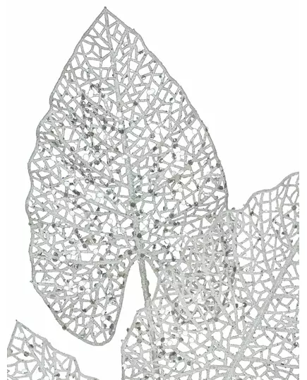 Dekorativ gren 5 hvite blader 80 cm, bilde 2