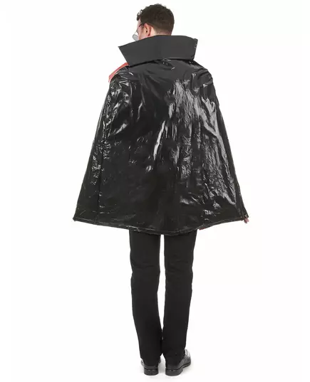 Adult black vampire cape with integrated collar, image 2